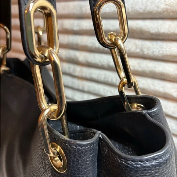 SOLD - SOLD   Michael Kors Black Shoulder Bag with Gold Accents - Picture 9 of 9